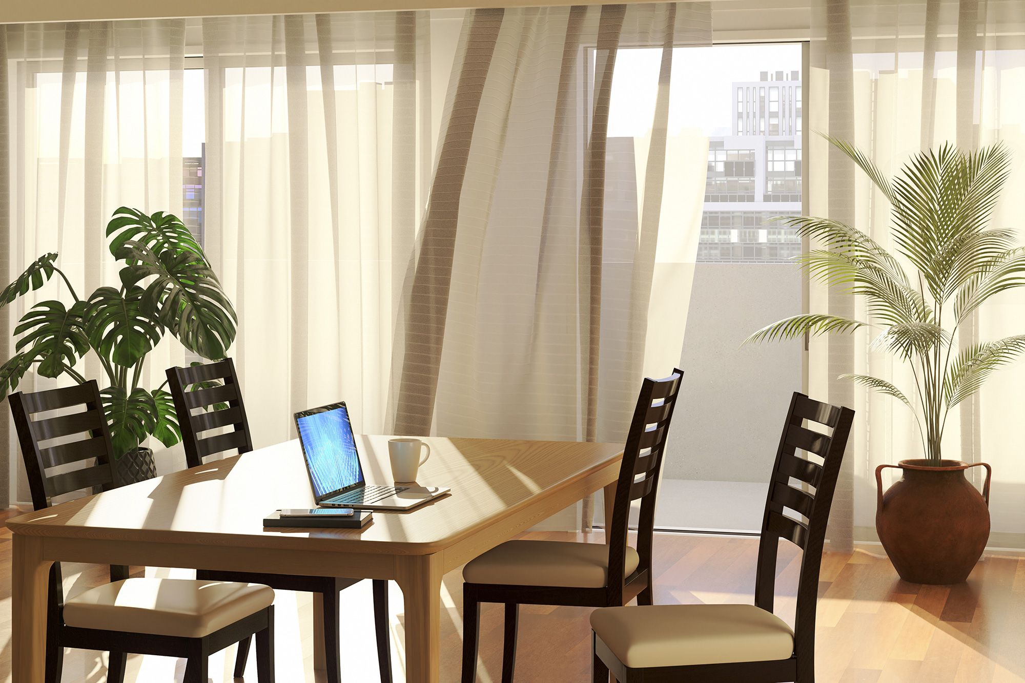 自然光と風を感じる